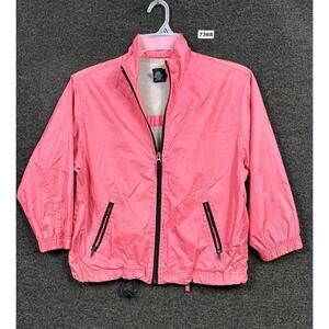 GAP Windbreaker Full Zip Jacket Womens Size M Pink Nylon Ripstop Y2K